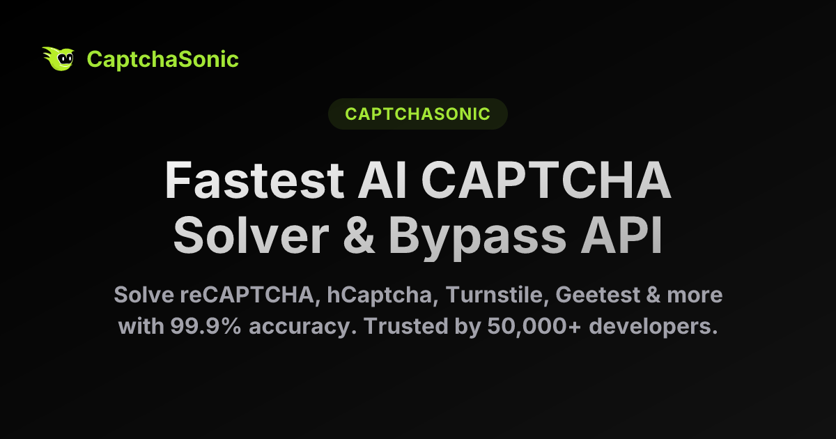 CaptchaSonic homepage Open Graph preview image